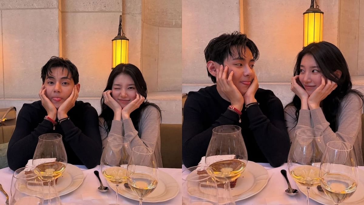 “THIS IS SO BESTIE CODED” – Fans swoon over BTS’ Taehyung & Bae Suzy as their candid snaps from CELINE show pre-dinner goes viral