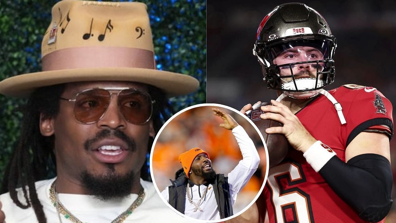 &ldquo;Bucs have more talented roster now&rdquo; &ndash; Dez Bryant shades Baker Mayfield while ripping a fan over Cam Newton snubbing Jalen Hurts from Top 10 QBs list (Credits: IMAGN/GETTY)
