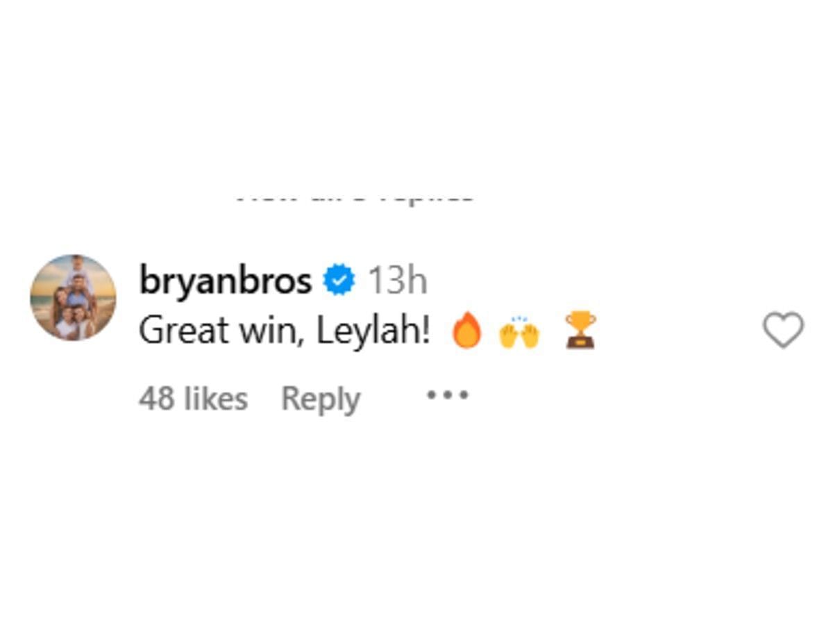 Bryan&#039;s comment on Instagram