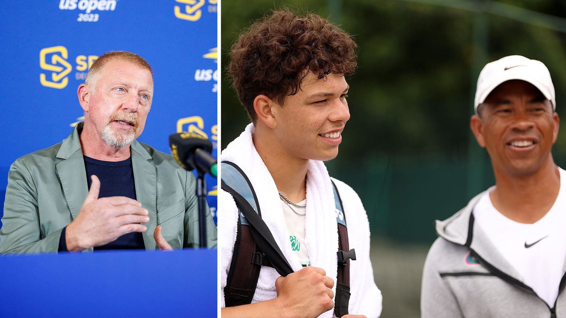 Boris Becker, Ben Shelton and Bryan Shelton