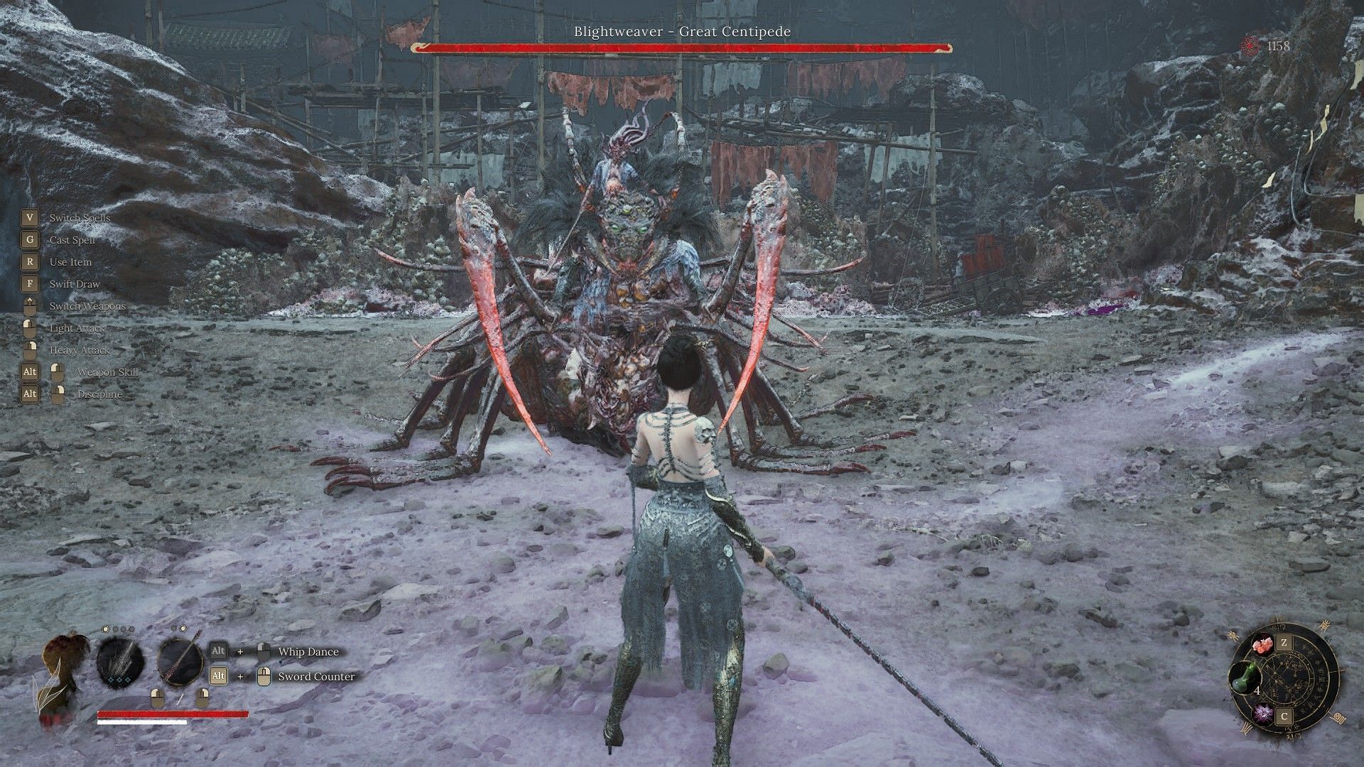 Fight against the boss, Great Centipede in Wuchang: Fallen Feathers Worship&#039;s Rise (Image via Sportskeeda Gaming || 505 Games)