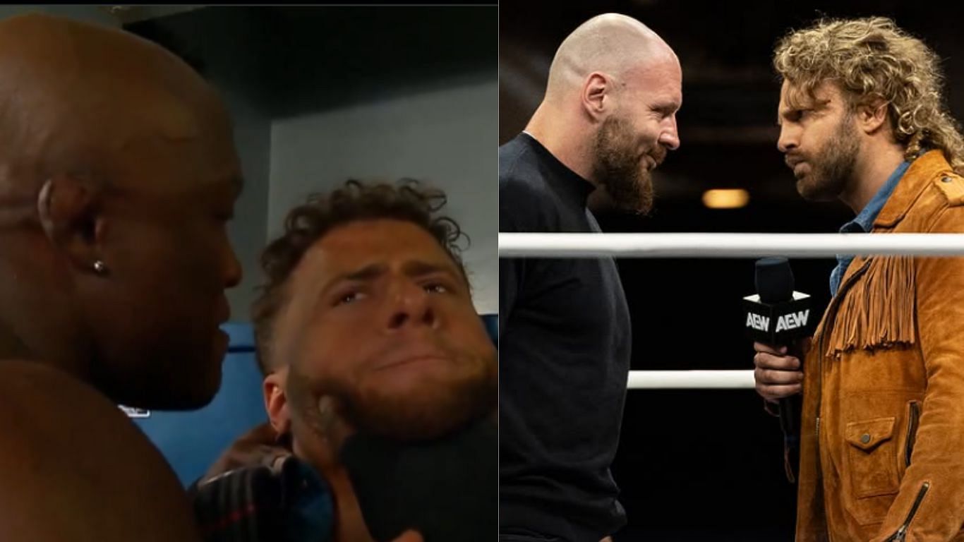 MJF &amp; Lashley (left) and Hangman Page and Jon Moxley (right) [ Images from AEW