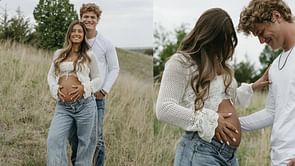JJ McCarthy’s pregnant fiancée Katya Kuropas gets emotional while flaunting baby bump as couple shares final moments before Vikings training camp