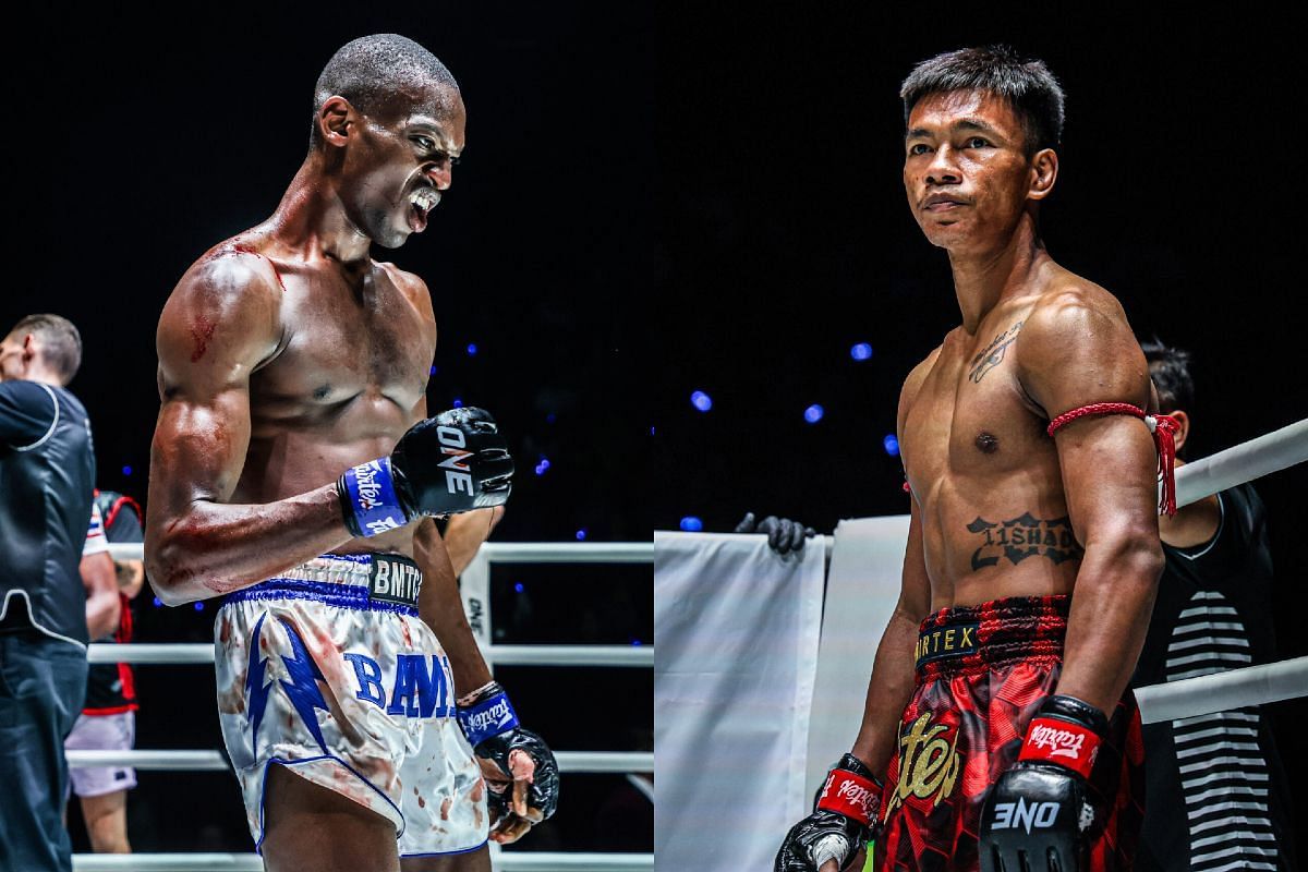 (From left) Bampara Kouyate and Shadow Singha Mawynn. [Images courtesy from ONE Championship]