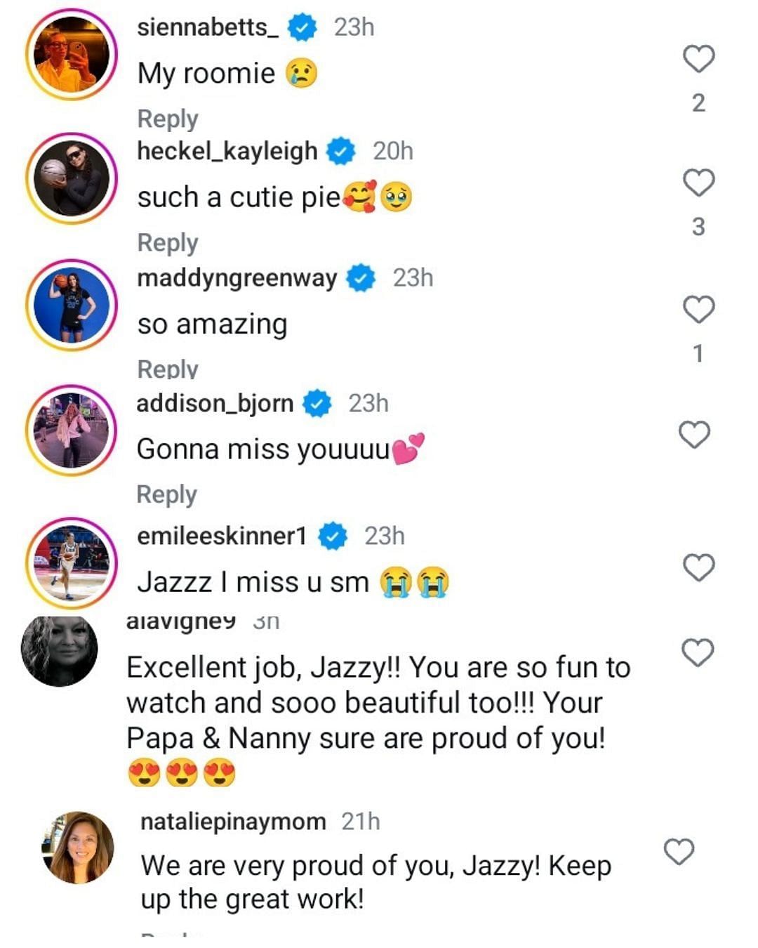 USC freshman Jazzy Davidson&#039;s FIBA U19 photos elicit reactions from Sienna Betts, Kayleigh Heckel &amp; others. (Images via Instagram @jazzydavidson)