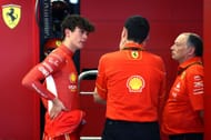 Oliver Bearman (L) and Frederic Vasseur (R) at the Ferrari garage during the qualifying for the F1 Grand Prix of Saudi Arabia - Source: Getty