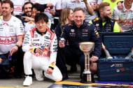 Yuki Tsunoda (L) and Christian Horner (R) after the F1 Grand Prix Of Japan - Source: Getty