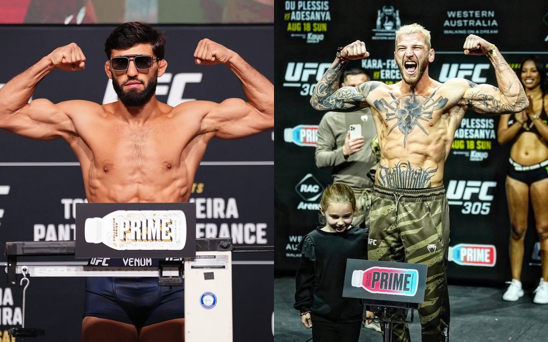 Arman Tsarukyan (left) and Dan Hooker (right) target each other on social media. [Images courtesy: @arm_011 and @danhangman on Instagram]