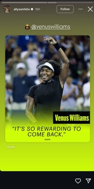 Still taken from Felix's Instagram (Source: @allysonfelix/Instagram)