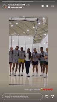 Hannah Hidalgo's reaction to team's wholesome gesture (Image via Instagram @hannah.hidalgo3)