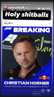 A snapshot of IndyCar champ Paul Tracy's Instagram story (@paultracyofficial)