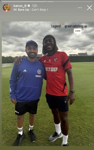 Karun Nair and Eberechi Eze (Image via Instagram-@karun_6)