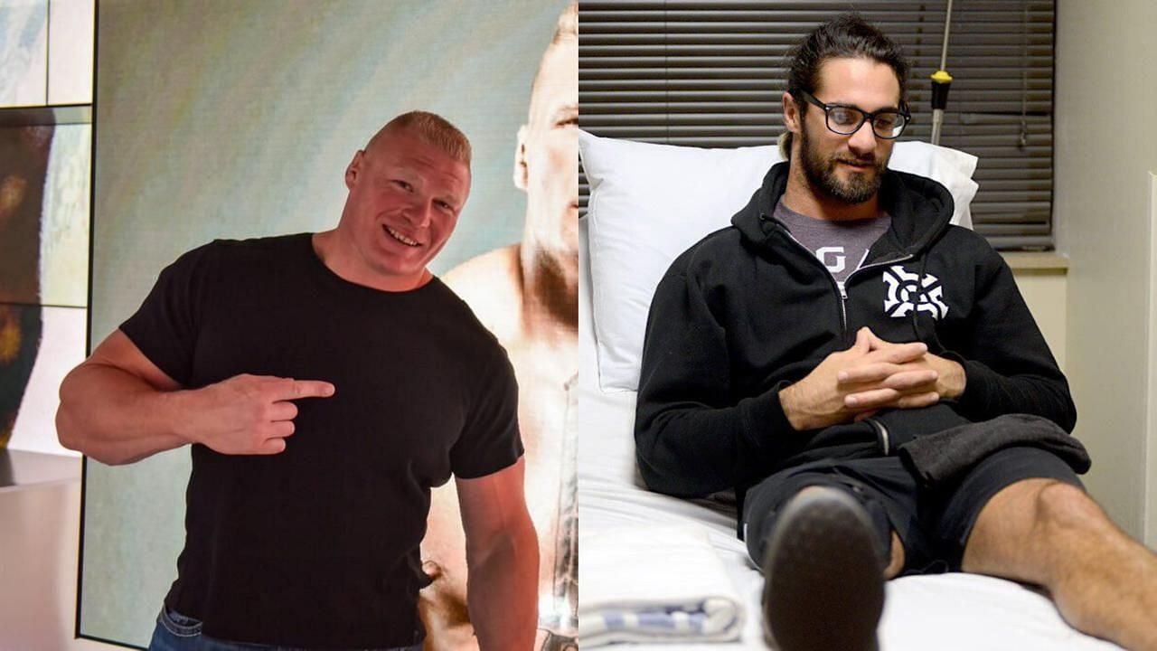 Brock Lesnar and Seth Rollins! (Photos from WWE.com)