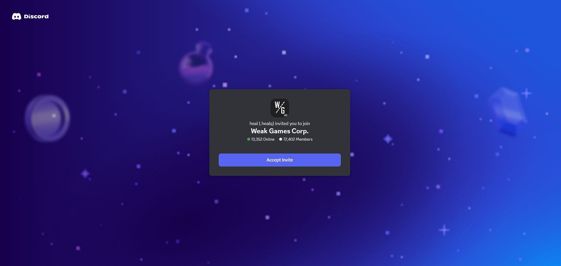 Link discord (imagem através de discord.com)