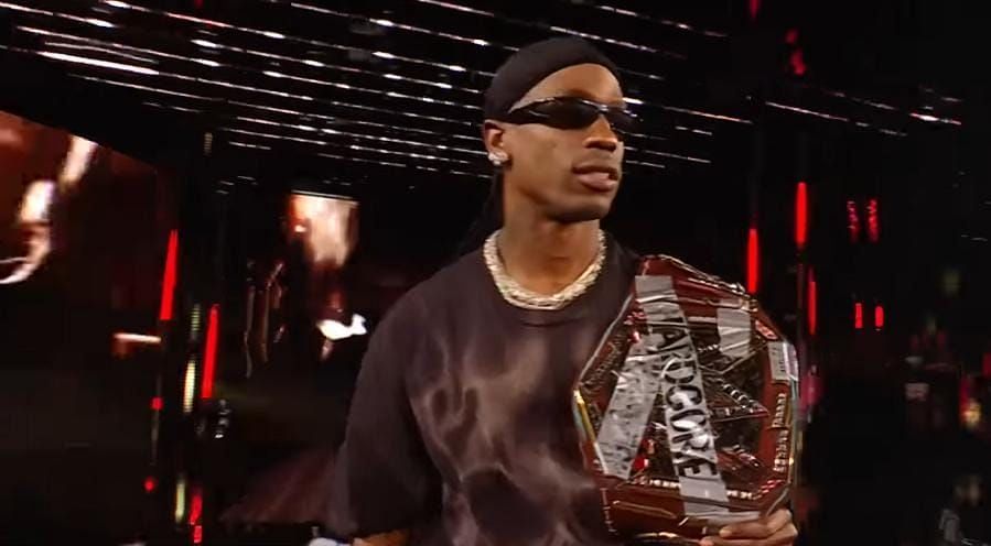 Travis Scott at WrestleMania 41. [Image credits: WWE on YouTube]