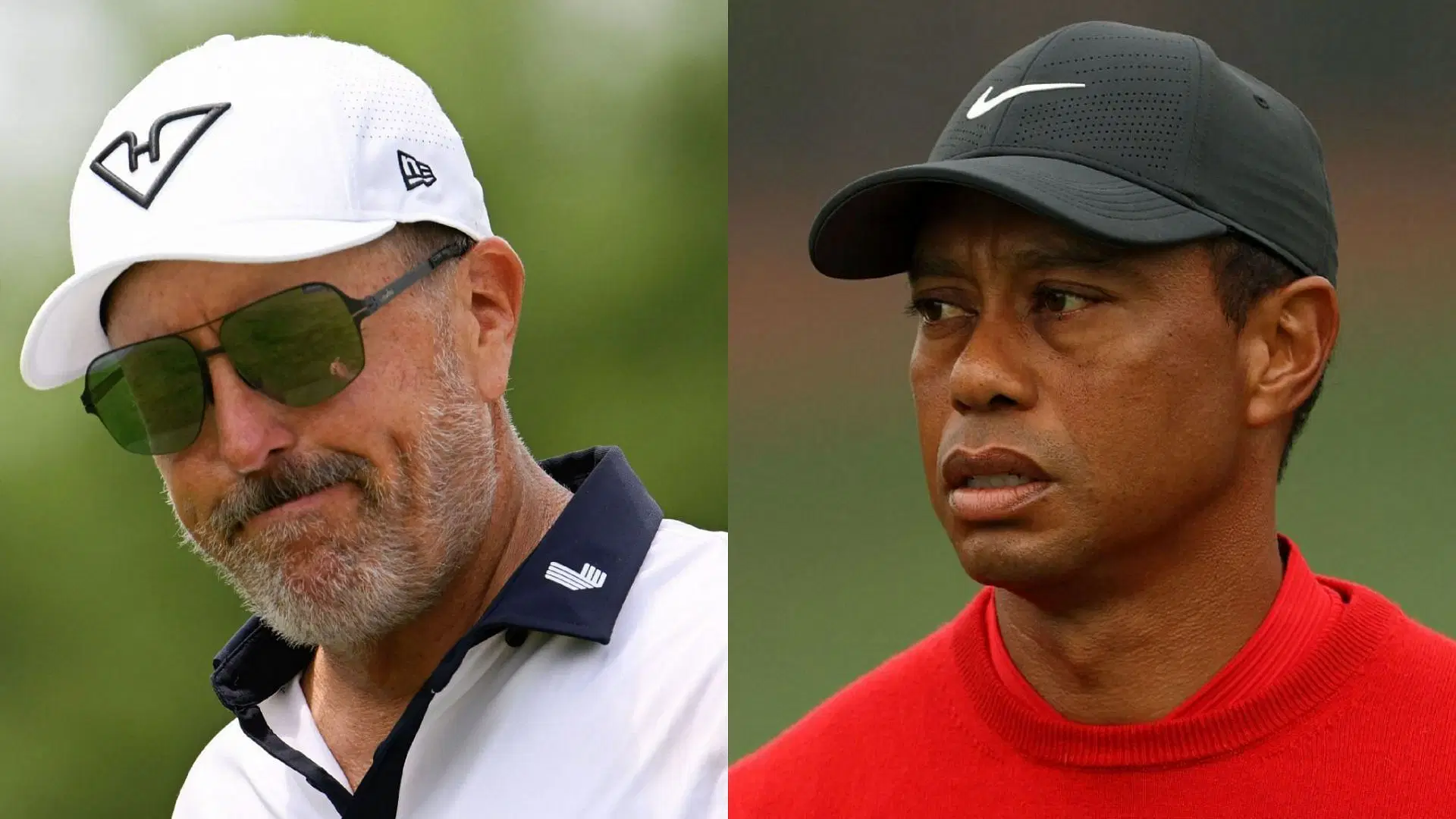Phil Mickelson (left) and Tiger Woods (right) / Source: from Getty Images 