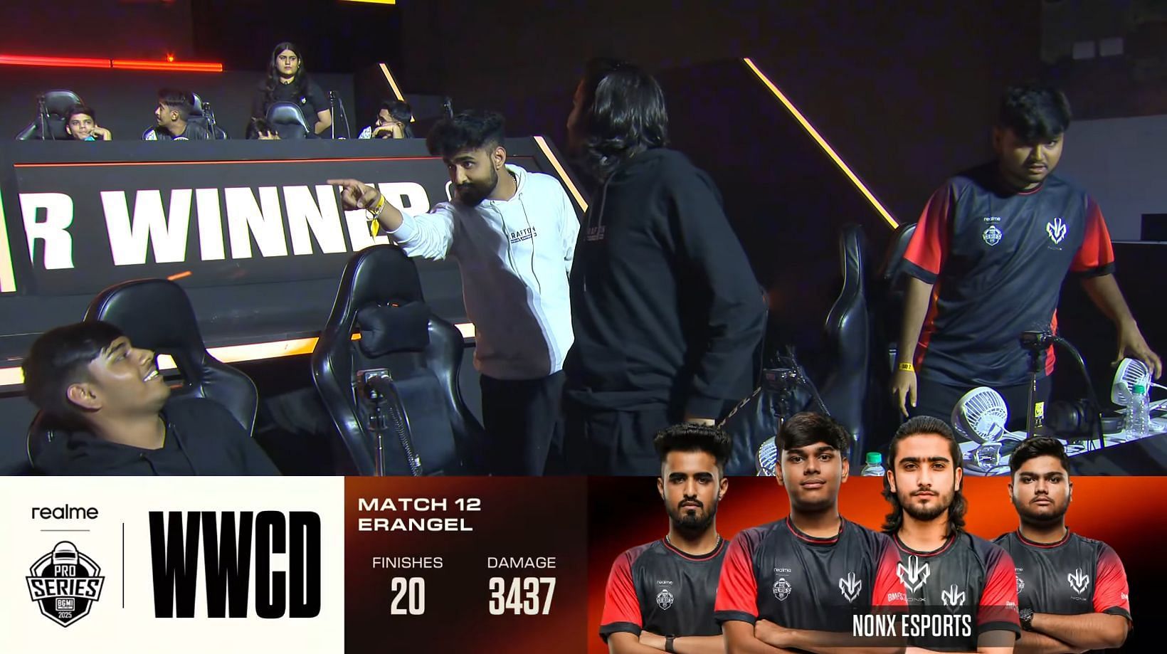 NONX secured first place after Day 2 of BMPS 2025 Grand Finals (image via YouTube/Krafton India Esports)