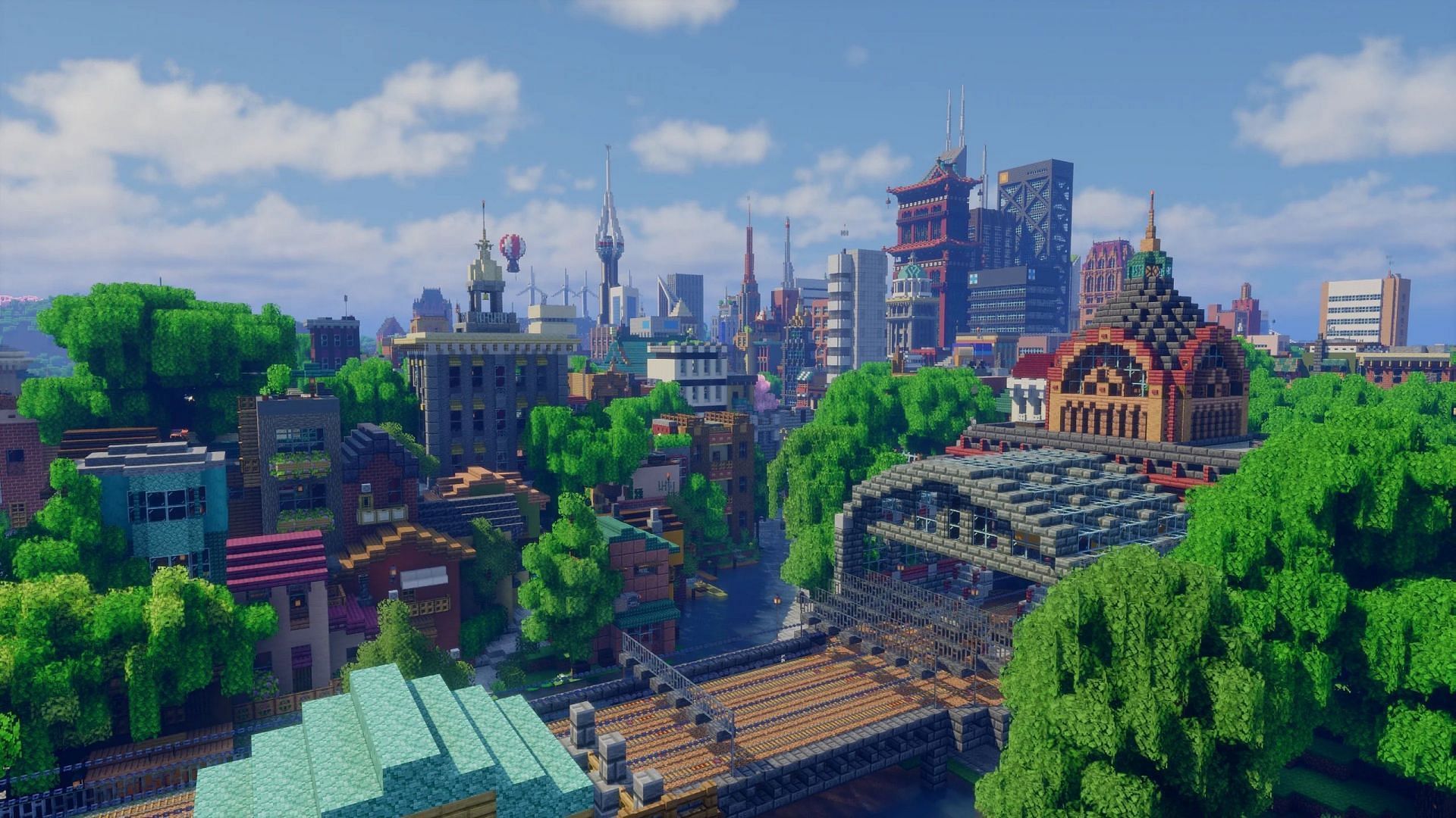 The massive fictional city build in the game (Image via Reddit/Mista_Fuzz || Mojang Studios)