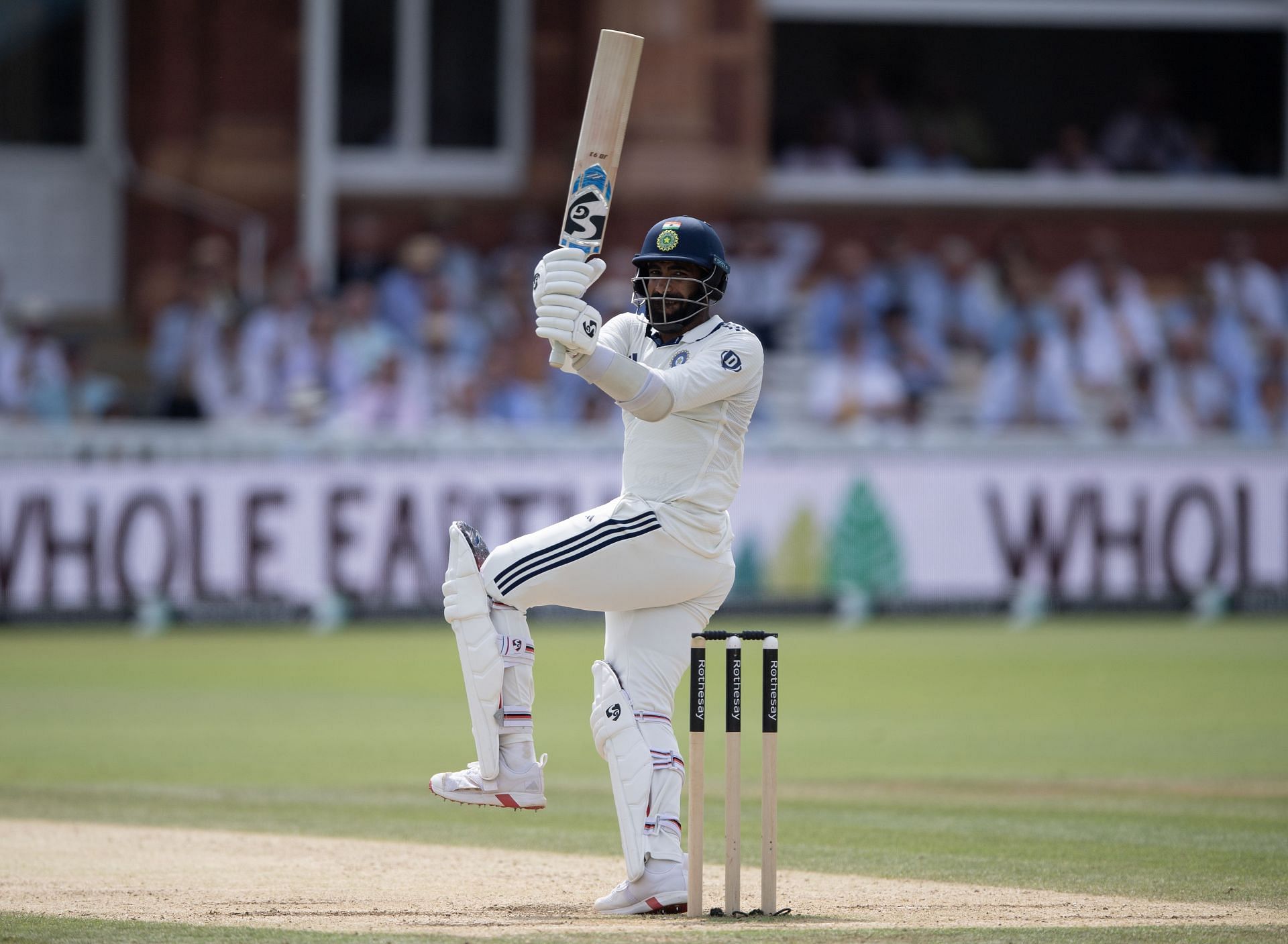 Jasprit Bumrah of India batting during Day Five of the 3rd Rothesay Test Match between England and India at Lord&#039;s Cricket Ground on July 14, 2025, in London, England. (Photo by Visionhaus/Getty Images)