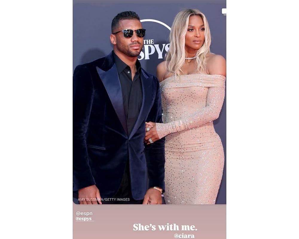 Russell Wilson sends 3-word reaction to wife Ciara as R&amp;B singer turns heads at 2025 ESPYs in all-ivory look [IG/@dangerrusellwilson]