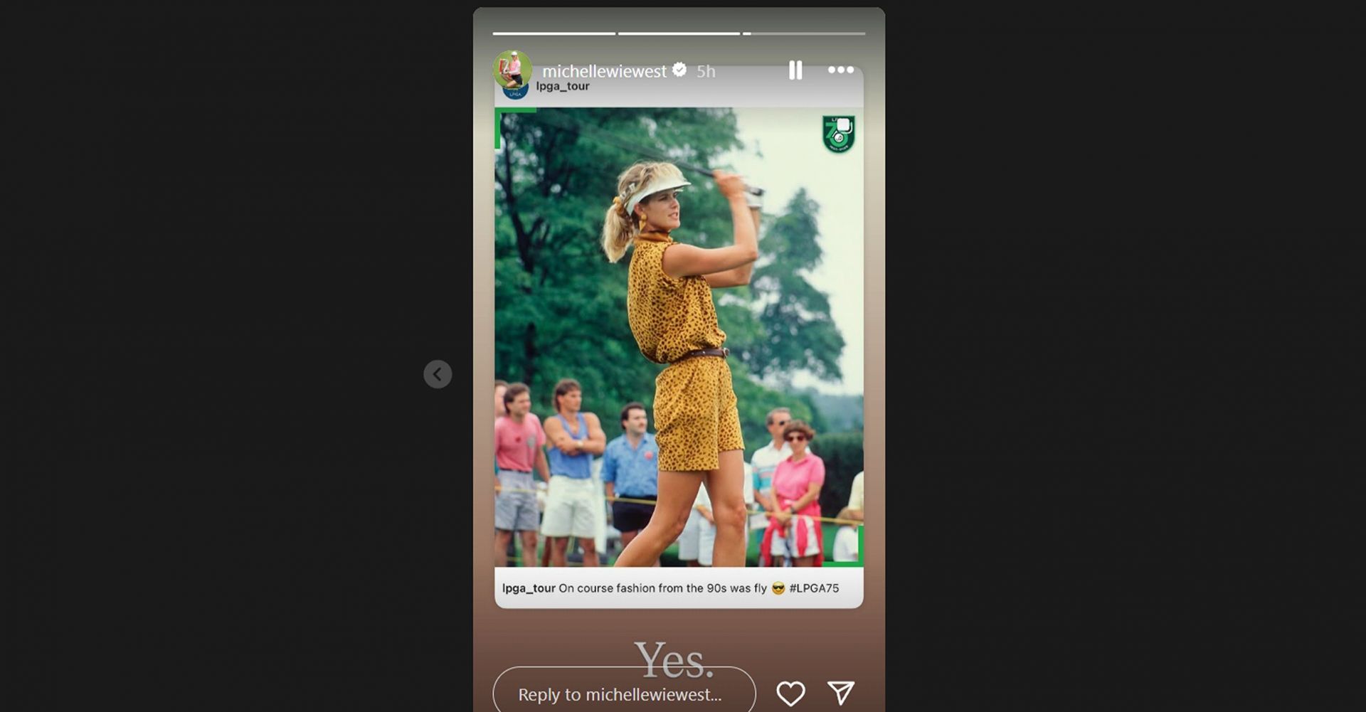 Michelle Wie West reacts to 90s LPGA golfers&rsquo; on-course fashion/@michellewiewest