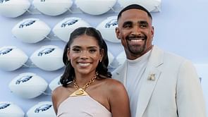 Jalen Hurts and wife, Bry Burrows, make rare public appearance at Eagles Super Bowl ring ceremony 1 month after second wedding ceremony [PHOTOS]