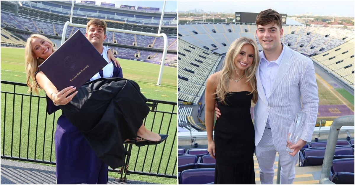 Garrett Nussmeier and his fiancee (Credits: Ella Springfield IG)
