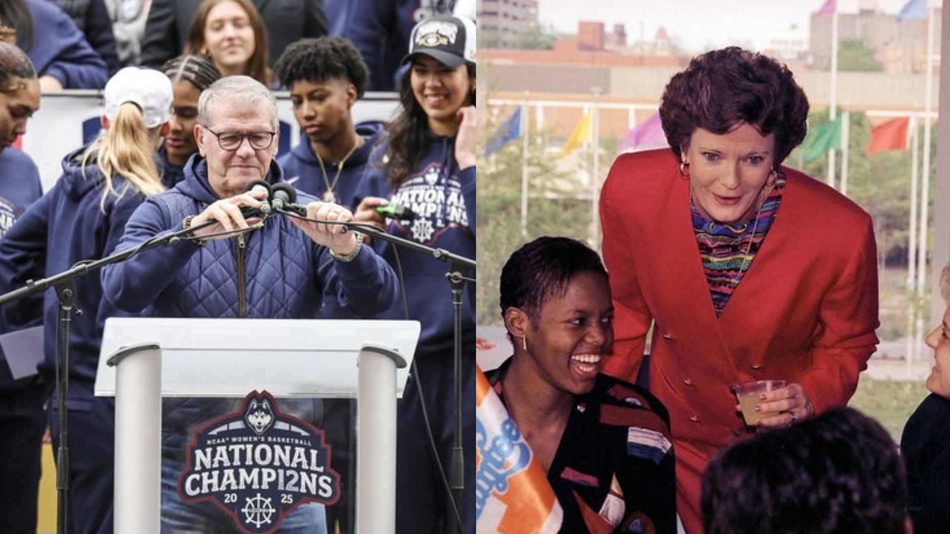 UConn coach Geno Auriemma and former Tennessee coach Pat Summitt