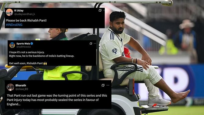 "Most probably sealed the series" - Fans express concern as Rishabh Pant retires hurt with injury on Day 1 of ENG vs IND 2025 4th Test