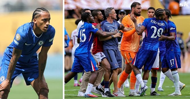 "They didn't know how to lose" - Chelsea star Joao Pedro comments on fight with PSG players after being shoved to the ground by Luis Enrique