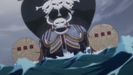 Blackbeard's ship, the "Saber of Xebec" (Image via Toei Animation)