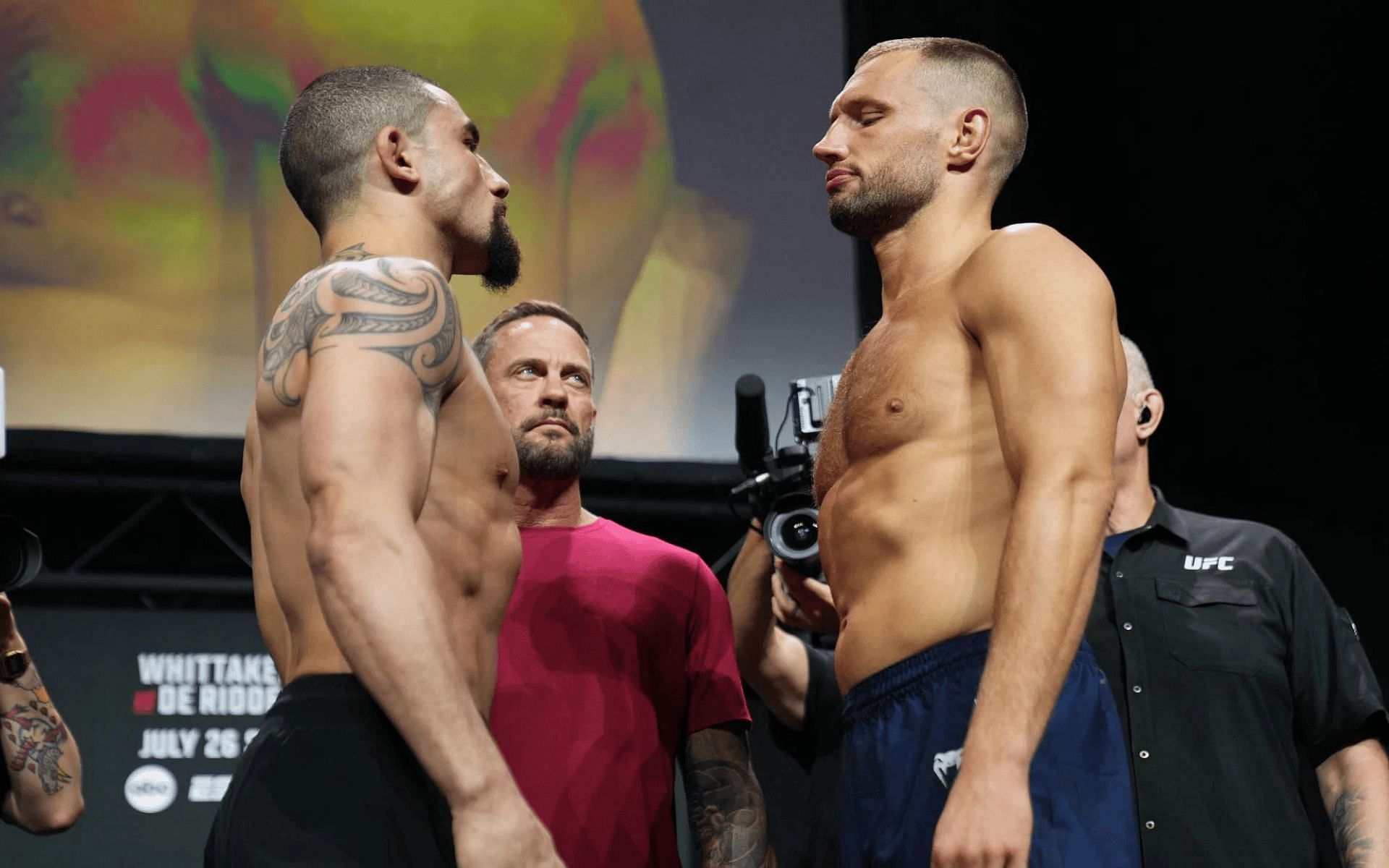 Robert Whittaker (left) faced Reinier de Ridder (right) at UFC Abu Dhabi. [Image courtesy: Getty]