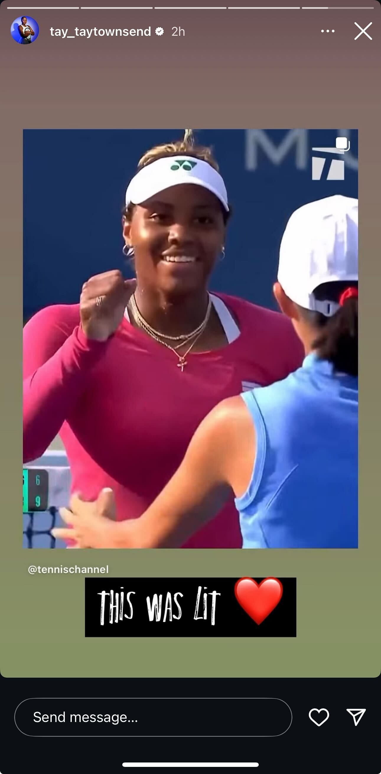 Taylor Townsend&#039;s Instagram story