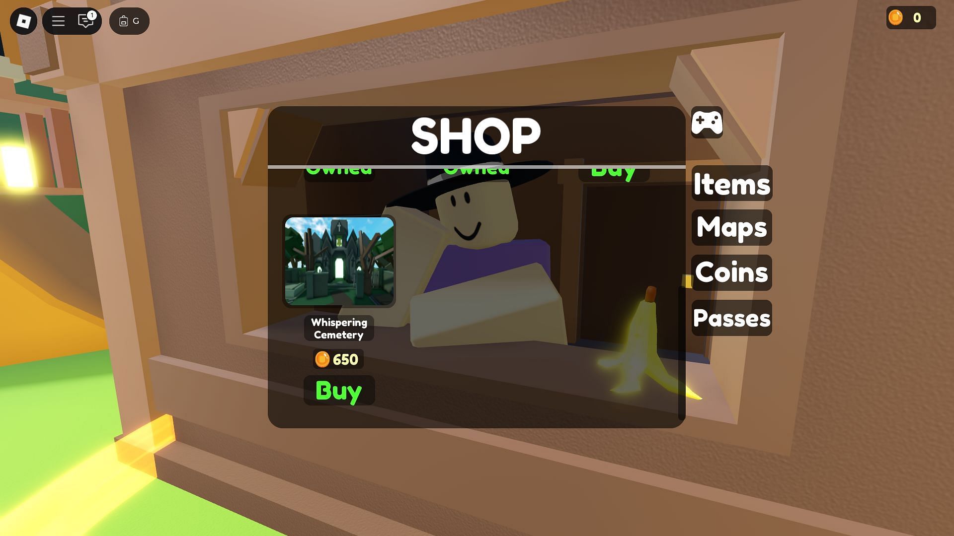The Whispering Cemetery in the Shop (Image via Roblox)