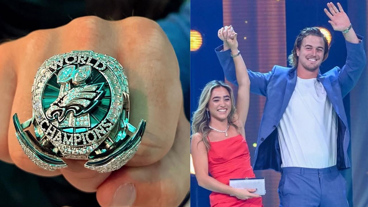 Kenny Pickett celebrated the Super Bowl LIX win by the Philadelphia Eagles during the ring ceremony. (Photos via Amy Pickett