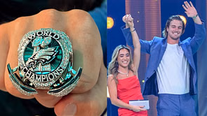 Kenny Pickett’s wife Amy sends 3-word message after showing off ring during Browns QB’s appearance at Eagles’ 2025 Super Bowl ring ceremony