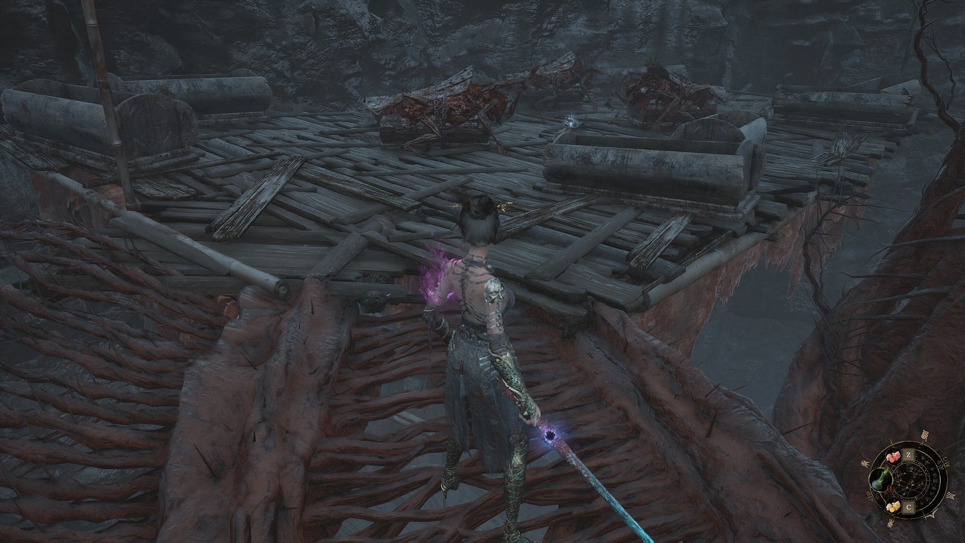 Inside the Mercury Workshop area in Wuchang: Fallen Feathers Worship&#039;s Rise (Image via Sportskeeda Gaming || 505 Games)