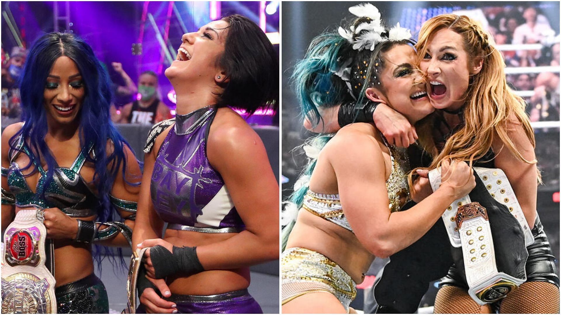 Sasha Banks, Bayley, Lyra Valkyria and Becky Lynch. (Photos: WWE.com)