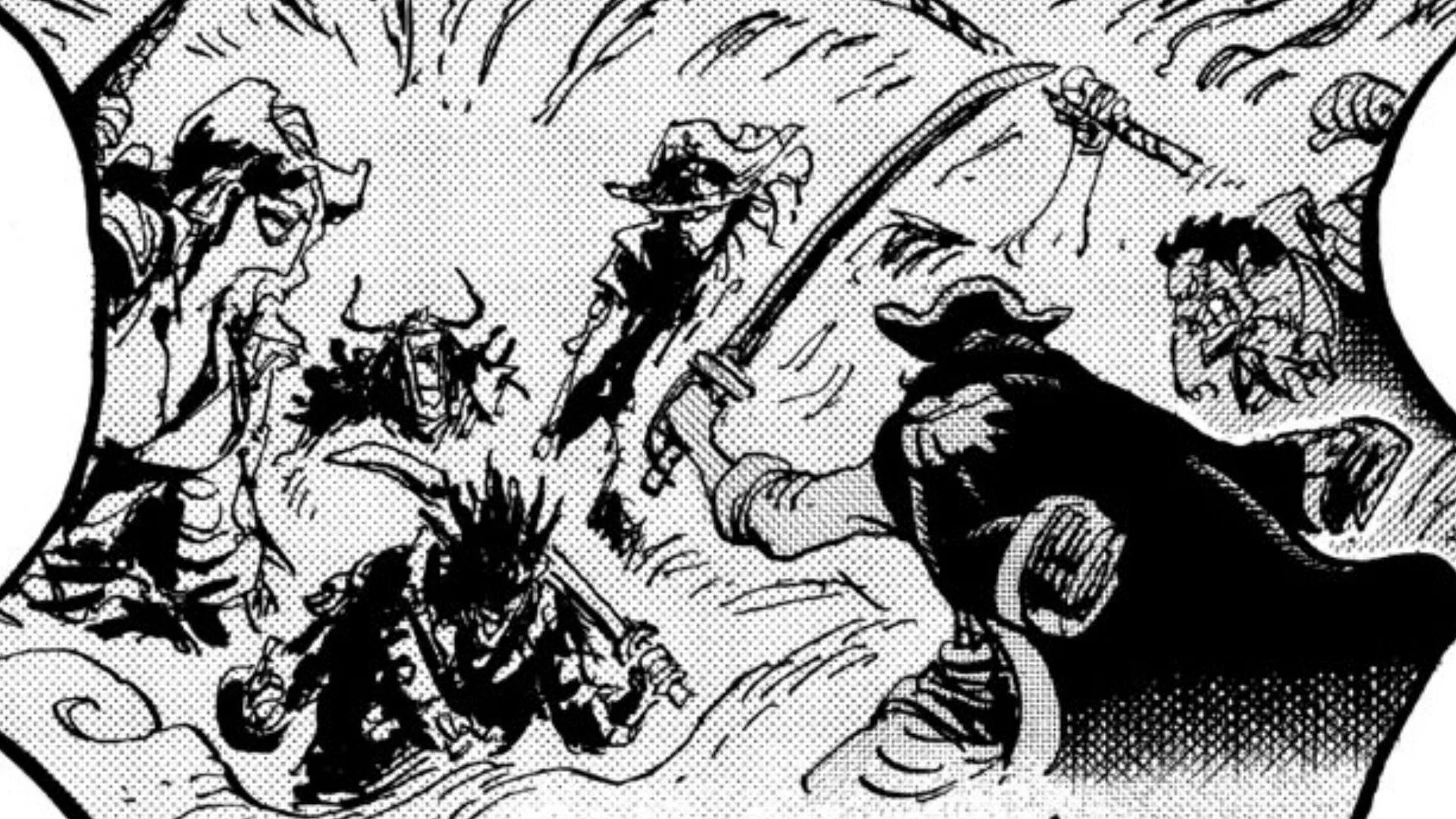 Rocks Pirates vs Roger and Garp as seen in manga (Image via Shueisha)