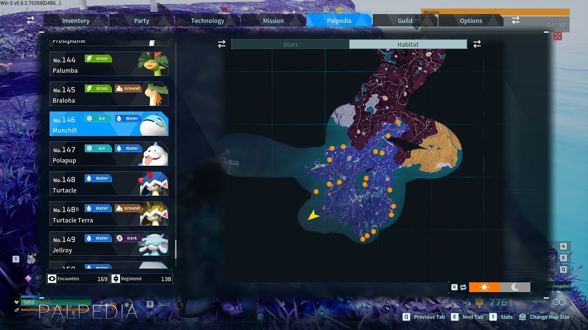 Munchill locations around Feybreak (Image via Pocketpair)