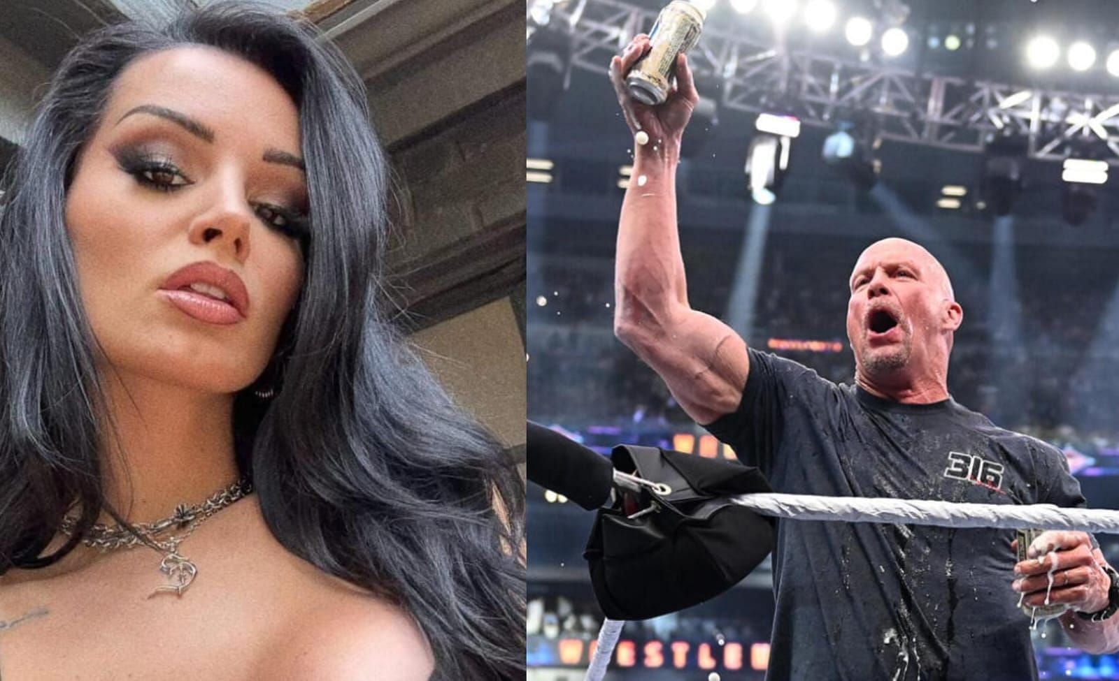 Saraya (left) Stone Cold Steve Austin (right). Image credits: Saraya
