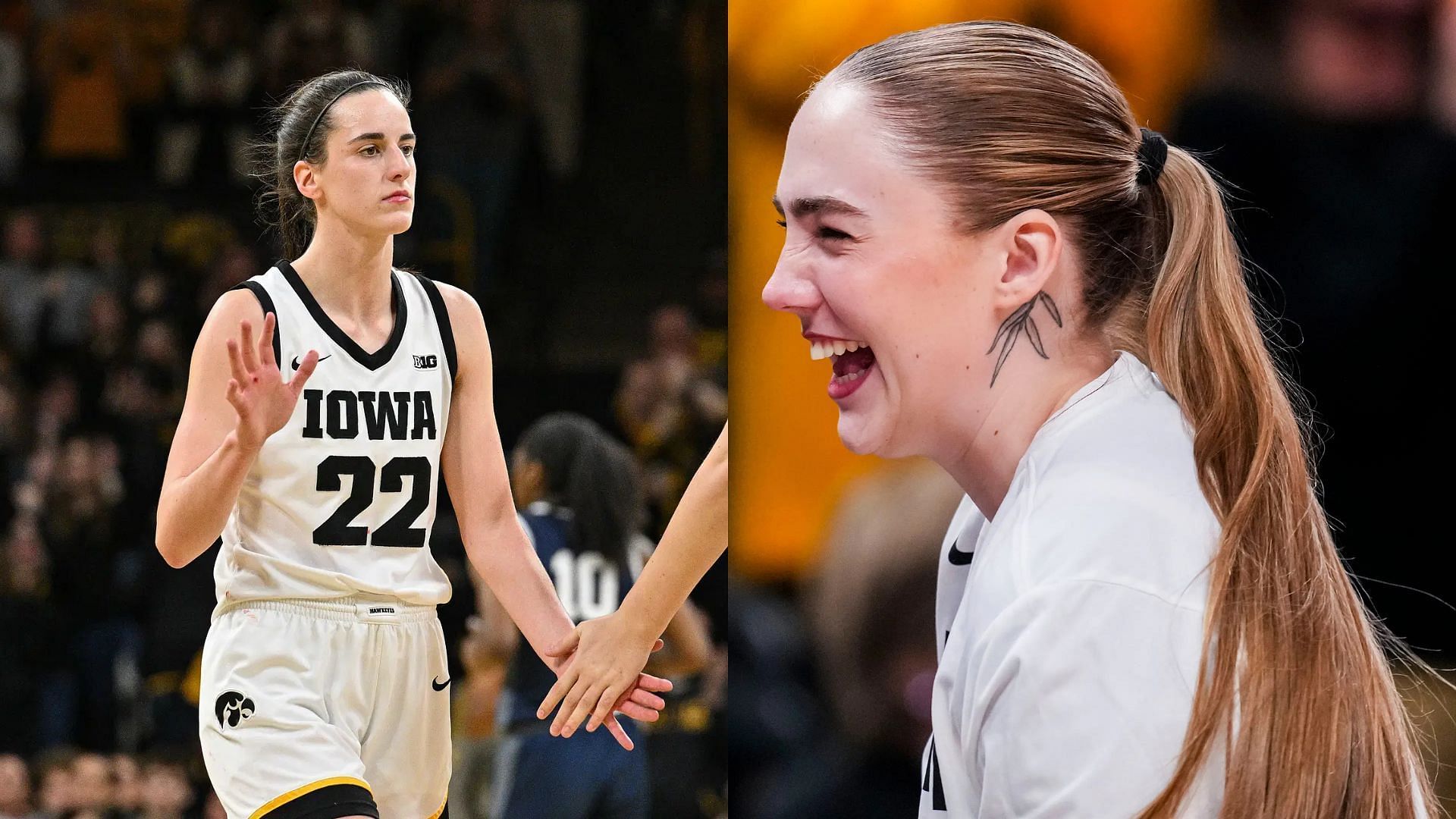Caitlin Clark and her former Iowa teammate AJ Ediger 