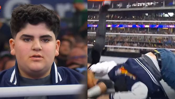 [Watch] 12-year-old Big Justice gets revenge on AEW star; hits a spear at All In Zero Hour