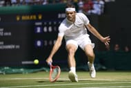 Taylor Fritz during her Wimbledon quarterfinal encounter. (Source: Getty)
