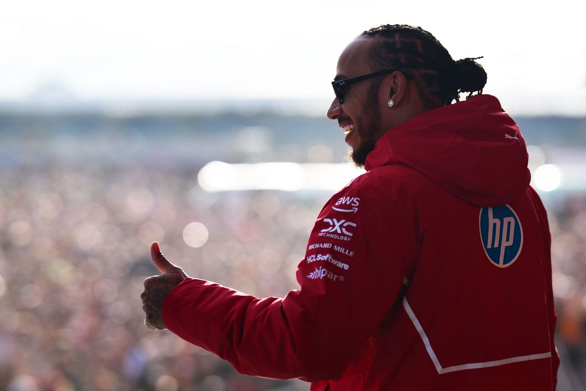 Scuderia Ferrari&#039;s Lewis Hamilton before the F1 Grand Prix of Great Britain at Silverstone. Source: Getty.