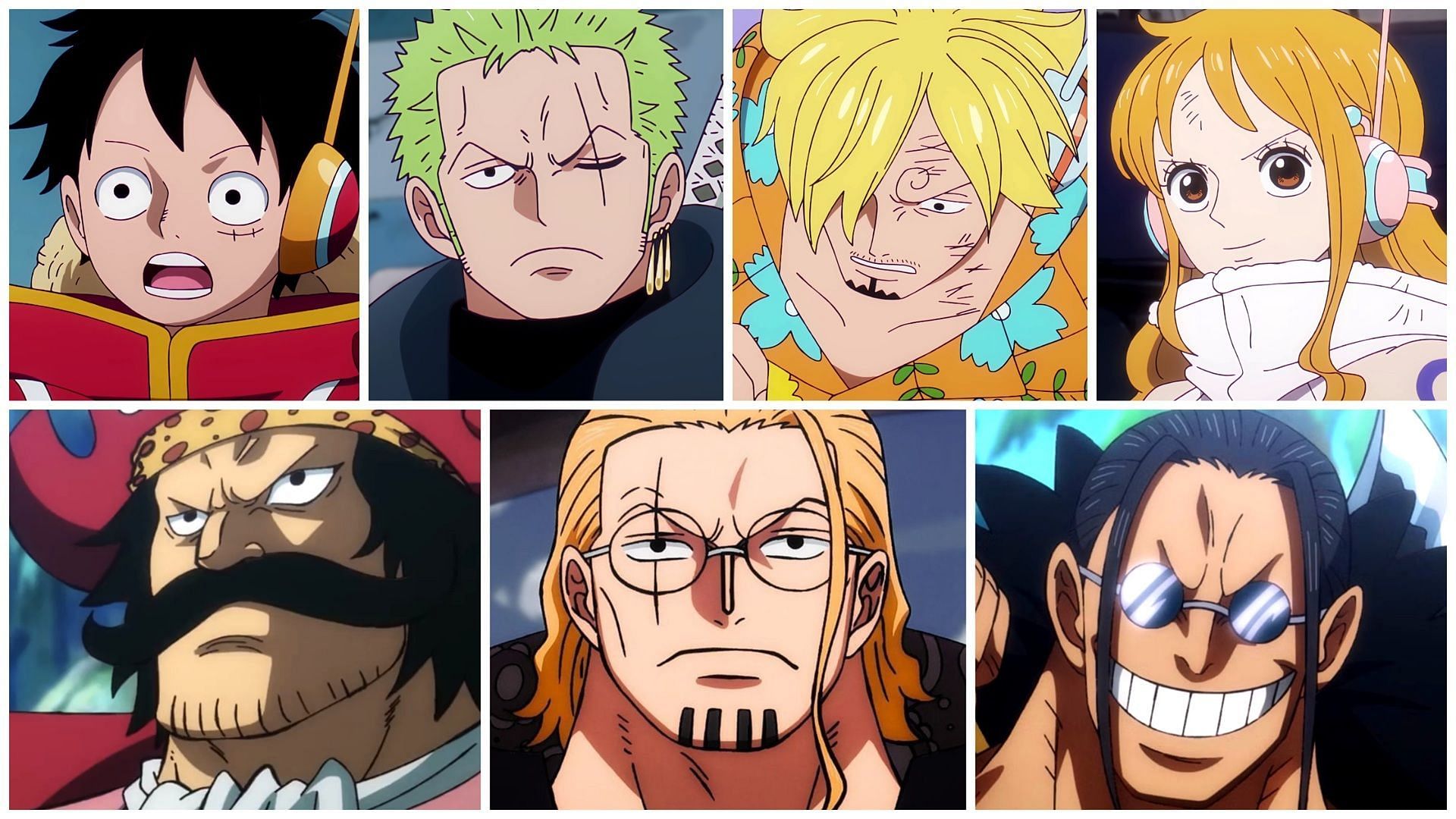 The cover depicts Luffy, Zoro, Sanji, and Nami, as well as Gol D. Roger, Silvers Rayleigh, and Scopper Gaban (Image via Toei Animation)
