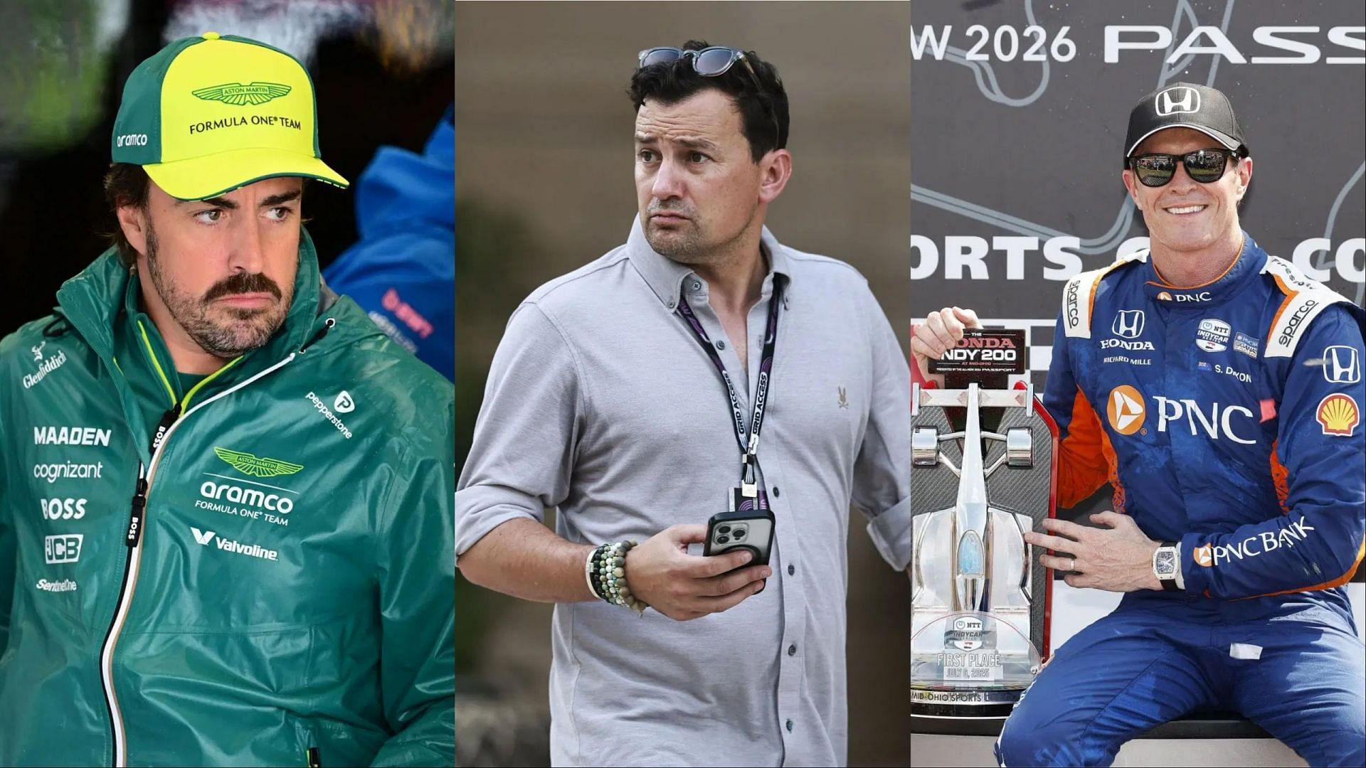 Image Credits: Getty, L: Fernando Alonso; M: Will Buxton R: Scott Dixon