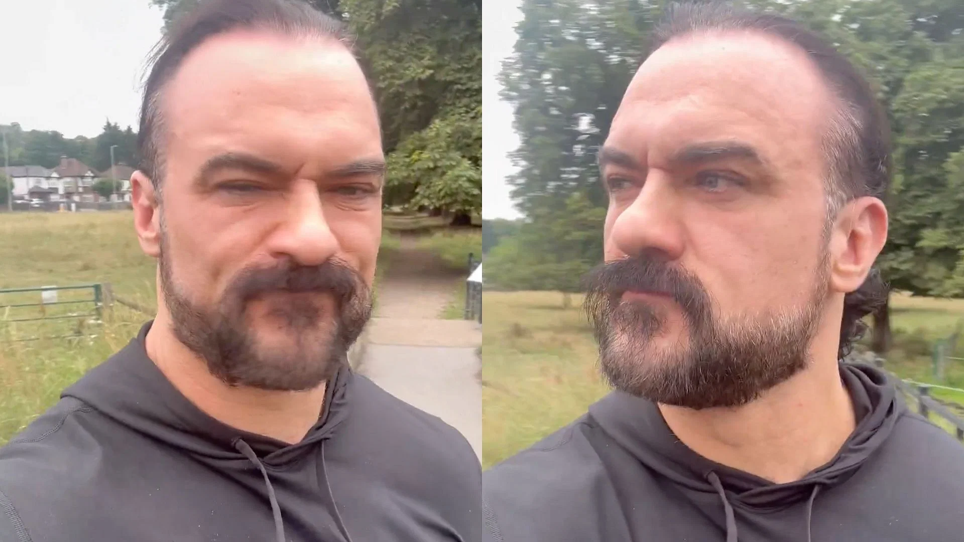 McIntyre revealed he was stuck in England today. [Image credits: Drew McIntyre on X]