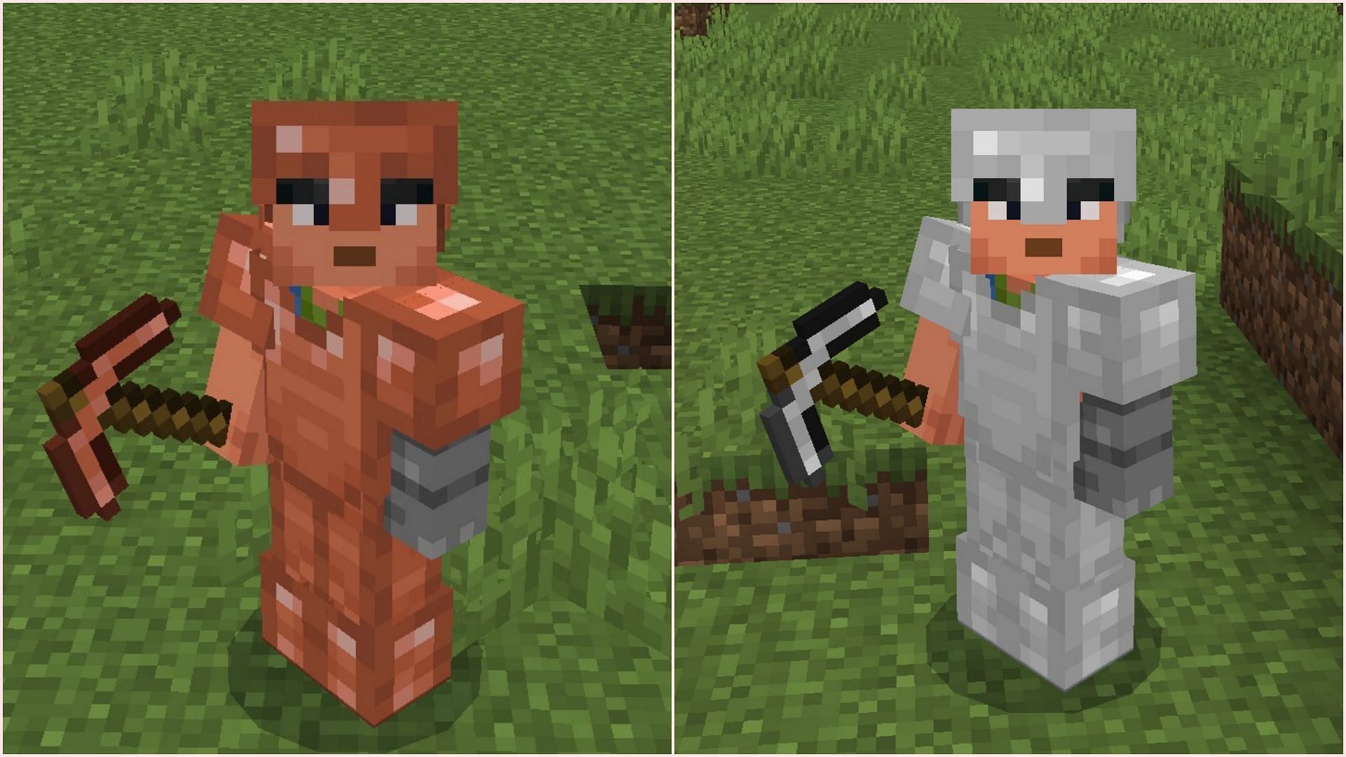 Players can easily find iron, and it is much better in stats than copper (Image via Sportskeeda Gaming || Mojang Studios)