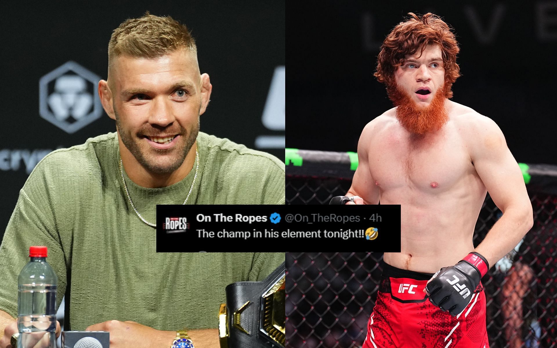 Fans react to Dricus du Plessis (left) seemingly roasting Shara Magomedov right). [Images courtesy: Getty]